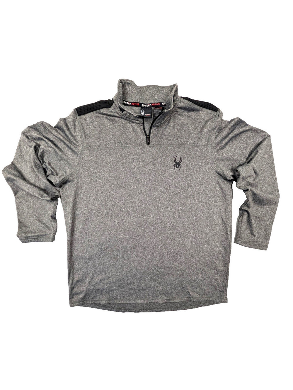 Spyder Active Men’s 1/4 Zip Pullover Gray ProWeb Stretch Performance Medium